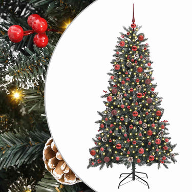 Vidaxl kunstkerstboom met 300 led groen 180 cm pvc en plastic en staal
