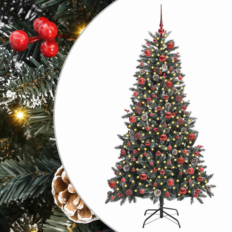 Load image into Gallery viewer, Vidaxl kunstkerstboom met 300 led groen 180 cm pvc en plastic en staal
