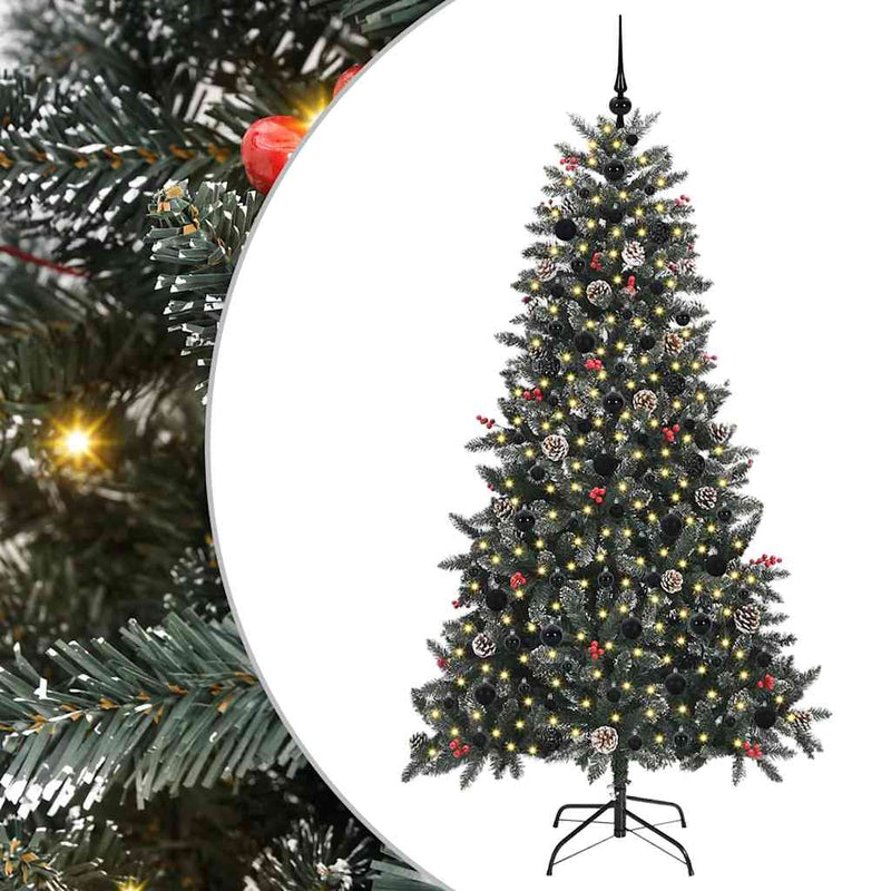 Load image into Gallery viewer, Vidaxl kunstkerstboom met 300 led groen 180 cm pvc en plastic en staal
