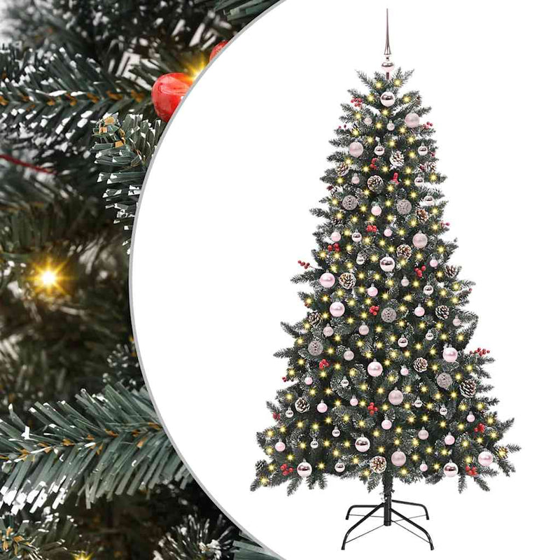 Load image into Gallery viewer, Vidaxl kunstkerstboom met 300 led groen 180 cm pvc en plastic en staal
