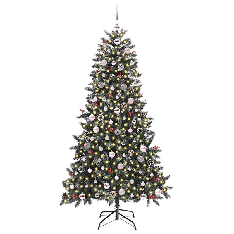 Load image into Gallery viewer, Vidaxl kunstkerstboom met 300 led groen 180 cm pvc en plastic en staal
