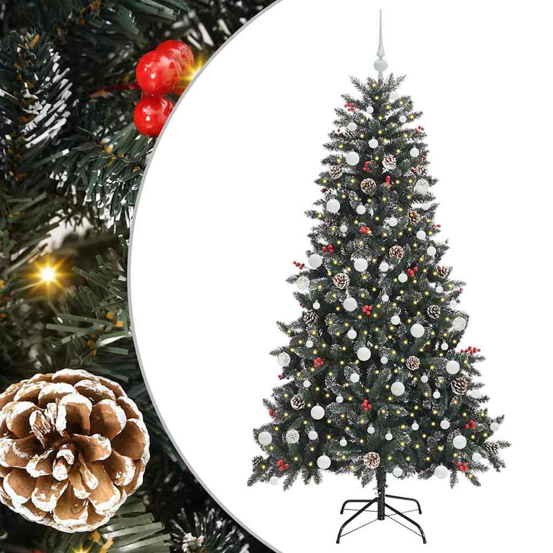 Load image into Gallery viewer, Vidaxl kunstkerstboom met 300 led groen 180 cm pvc en plastic en staal
