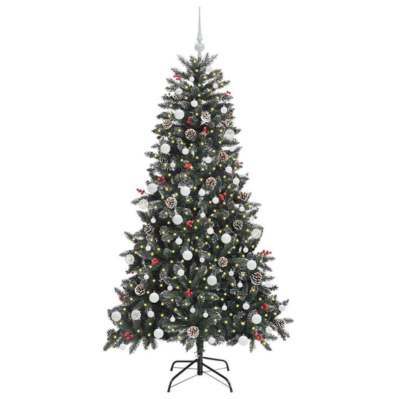 Load image into Gallery viewer, Vidaxl kunstkerstboom met 300 led groen 180 cm pvc en plastic en staal
