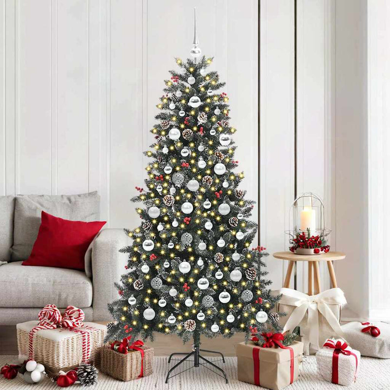 Load image into Gallery viewer, Vidaxl kunstkerstboom met 300 led groen 180 cm pvc en plastic en staal

