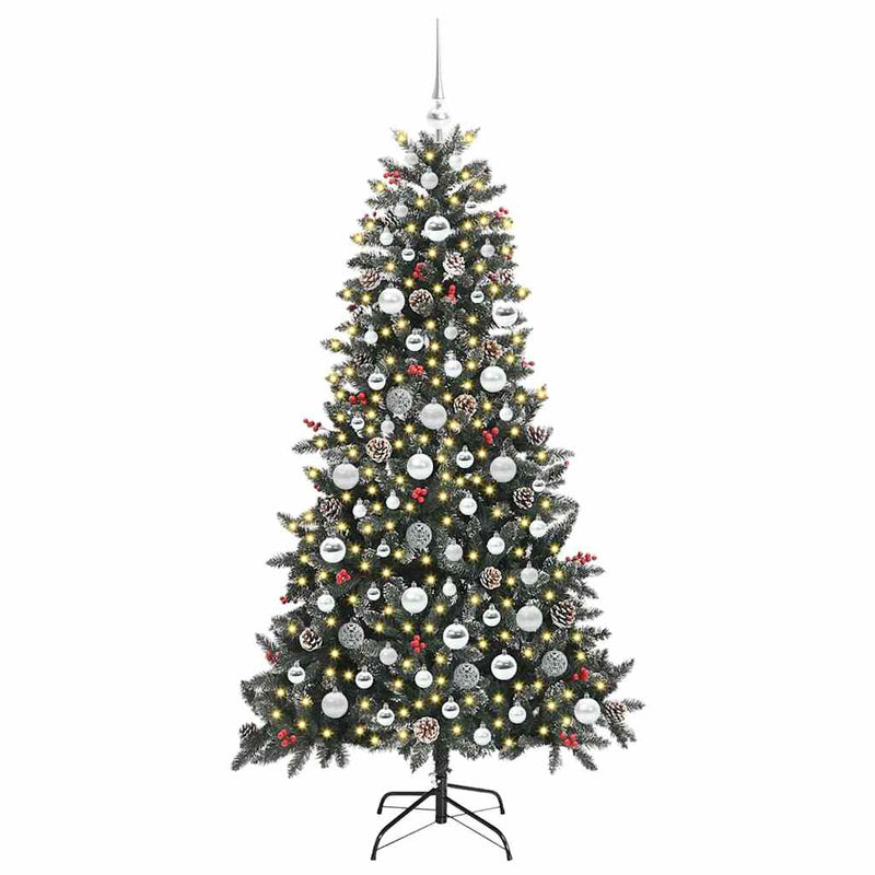 Load image into Gallery viewer, Vidaxl kunstkerstboom met 300 led groen 180 cm pvc en plastic en staal
