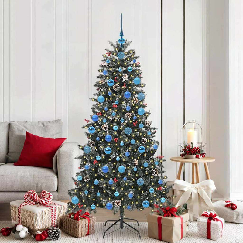Load image into Gallery viewer, Vidaxl kunstkerstboom met 300 led groen 180 cm pvc en plastic en staal
