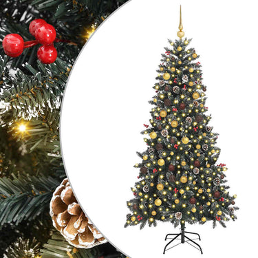 Vidaxl kunstkerstboom met 300 led groen 210 cm pvc en plastic en staal