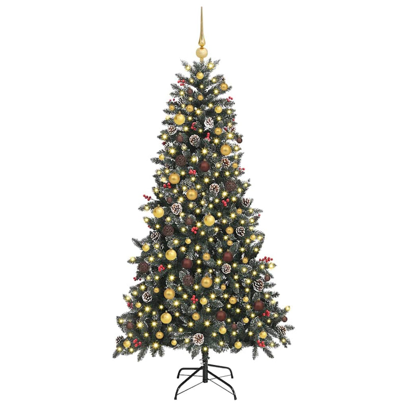 Load image into Gallery viewer, Vidaxl kunstkerstboom met 300 led groen 210 cm pvc en plastic en staal
