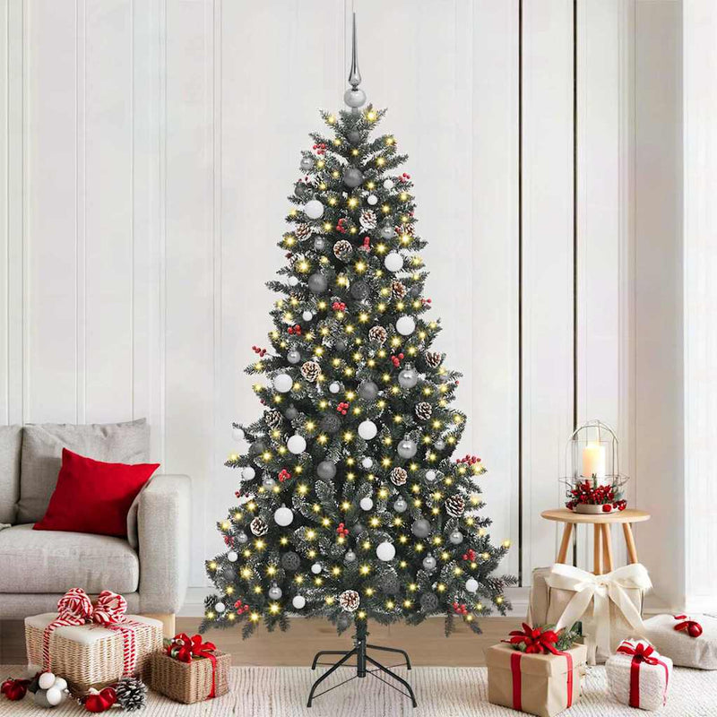 Load image into Gallery viewer, Vidaxl kunstkerstboom met 300 led groen 210 cm pvc en plastic en staal
