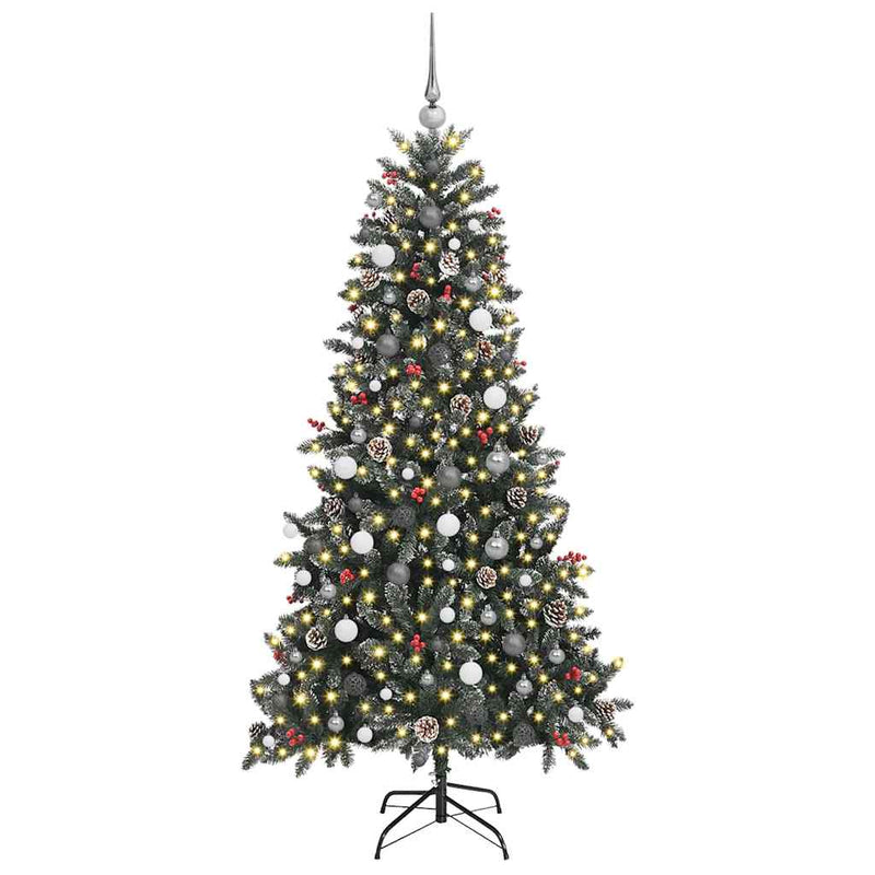 Load image into Gallery viewer, Vidaxl kunstkerstboom met 300 led groen 210 cm pvc en plastic en staal

