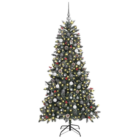 Vidaxl kunstkerstboom met 300 led groen 210 cm pvc en plastic en staal