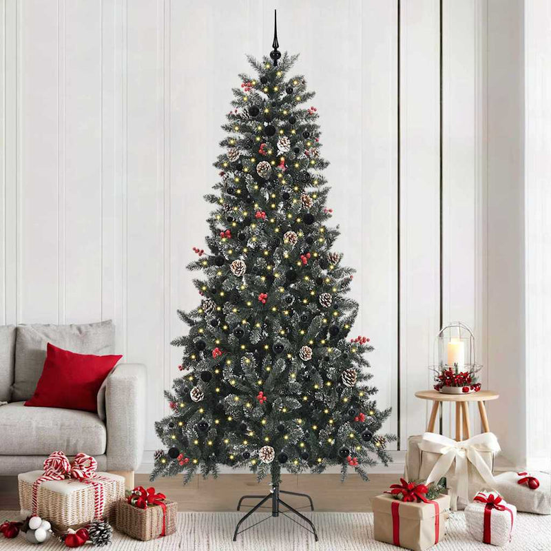 Load image into Gallery viewer, Vidaxl kunstkerstboom met 300 led groen 240 cm pvc en plastic en staal
