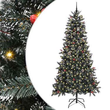 Vidaxl kunstkerstboom met 300 led groen 240 cm pvc en plastic en staal