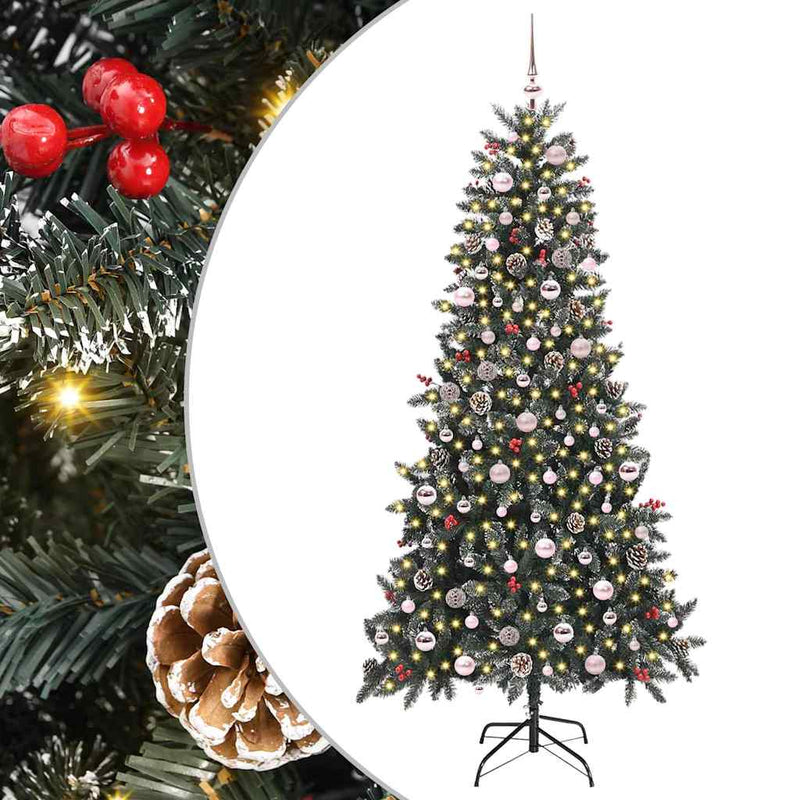 Load image into Gallery viewer, Vidaxl kunstkerstboom met 300 led groen 240 cm pvc en plastic en staal
