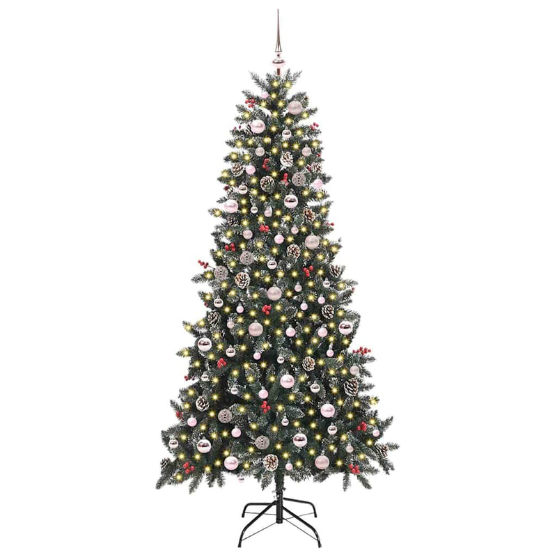 Load image into Gallery viewer, Vidaxl kunstkerstboom met 300 led groen 240 cm pvc en plastic en staal
