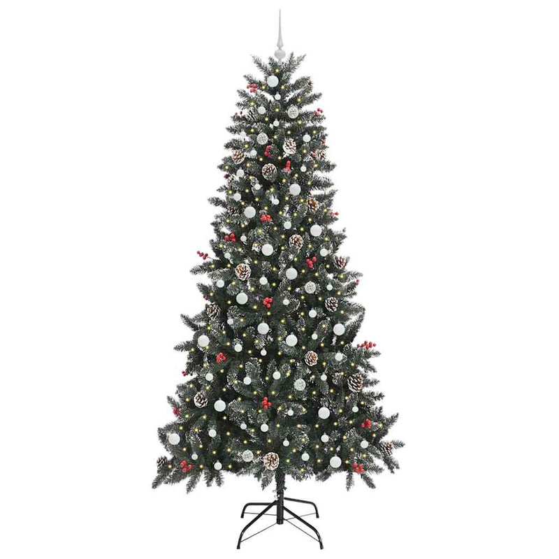 Load image into Gallery viewer, Vidaxl kunstkerstboom met 300 led groen 240 cm pvc en plastic en staal
