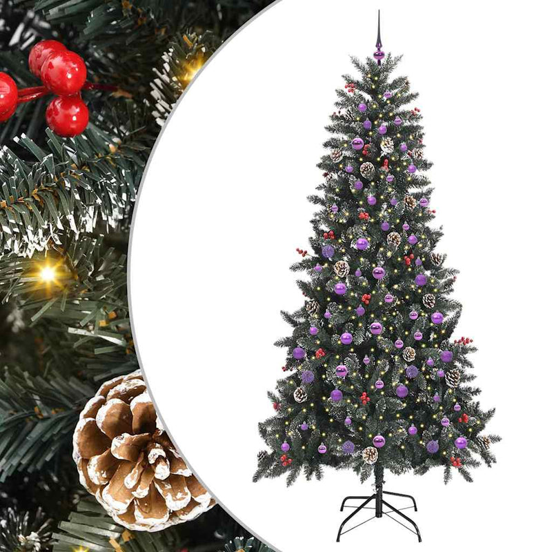 Load image into Gallery viewer, Vidaxl kunstkerstboom met 300 led groen 240 cm pvc en plastic en staal
