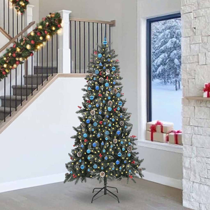 Load image into Gallery viewer, Vidaxl kunstkerstboom met 300 led groen 240 cm pvc en plastic en staal
