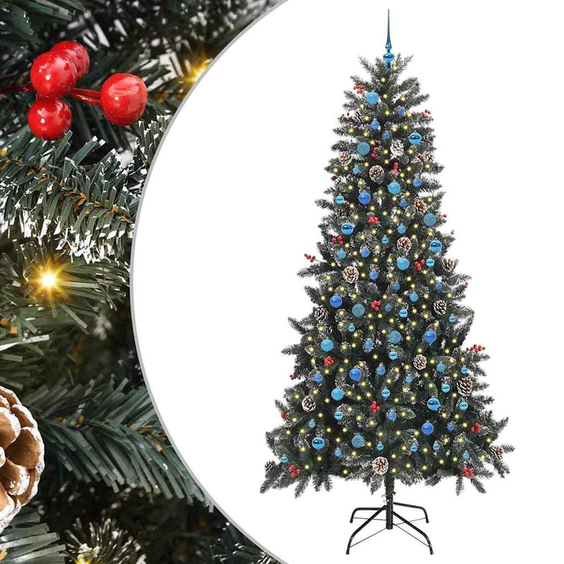 Load image into Gallery viewer, Vidaxl kunstkerstboom met 300 led groen 240 cm pvc en plastic en staal
