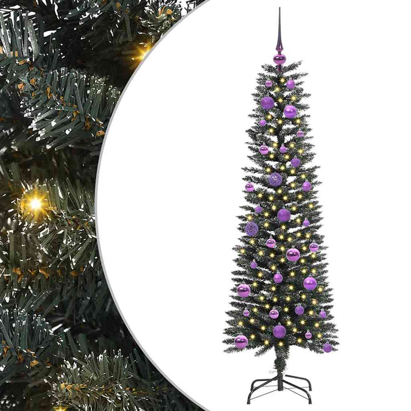Load image into Gallery viewer, Vidaxl kunstkerstboom met 150 led groen 150 cm pvc en plastic en staal

