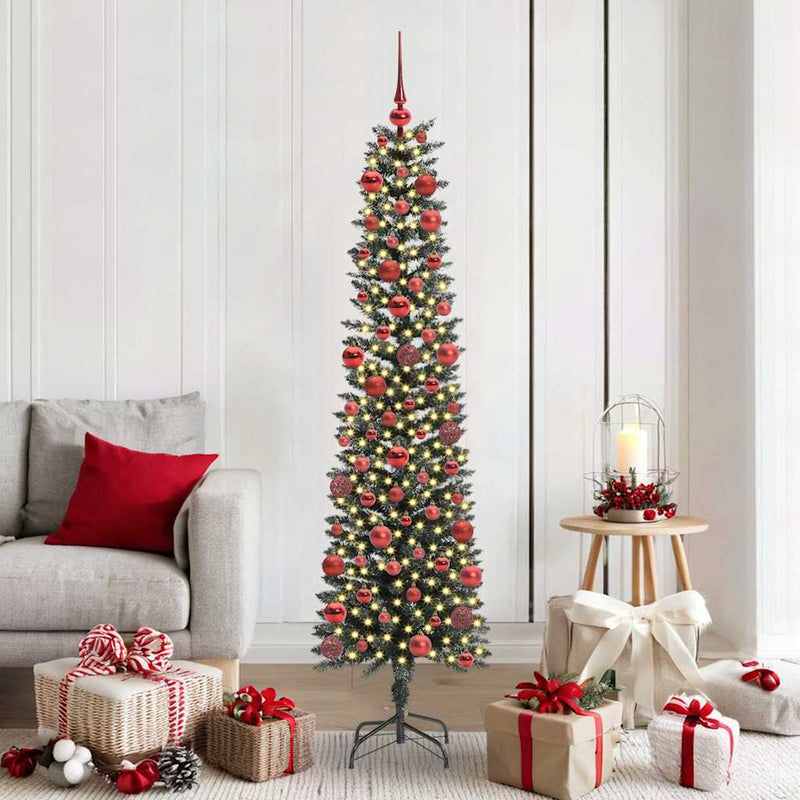 Load image into Gallery viewer, Vidaxl kunstkerstboom met 300 led groen 180 cm pvc en plastic en staal
