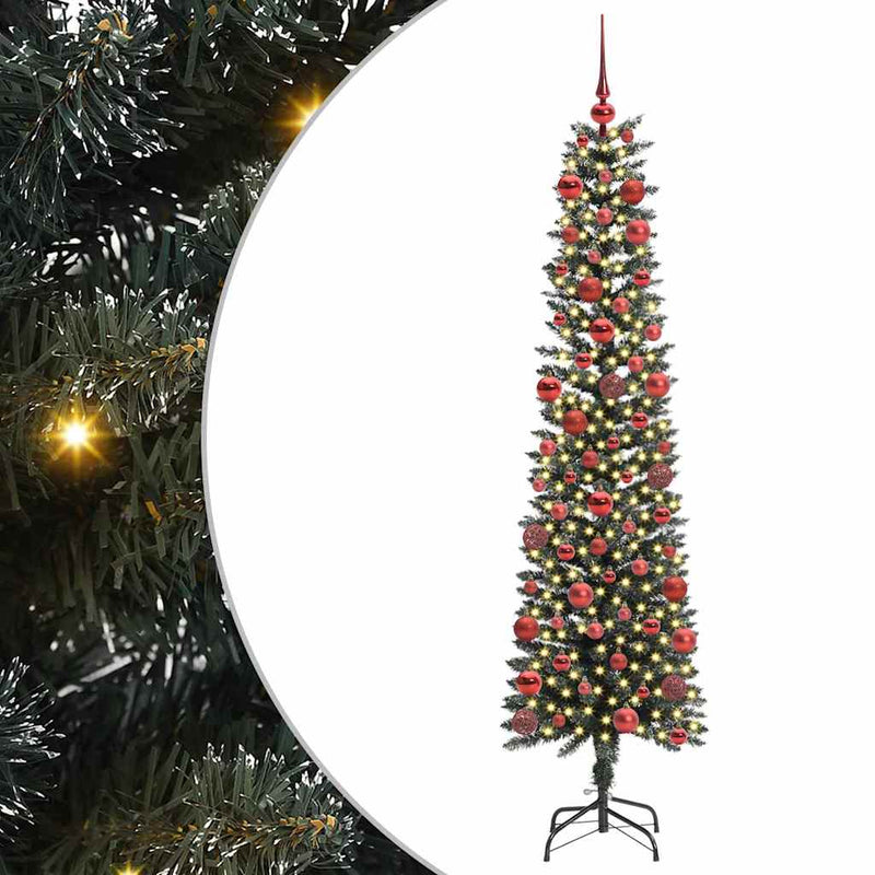 Load image into Gallery viewer, Vidaxl kunstkerstboom met 300 led groen 180 cm pvc en plastic en staal
