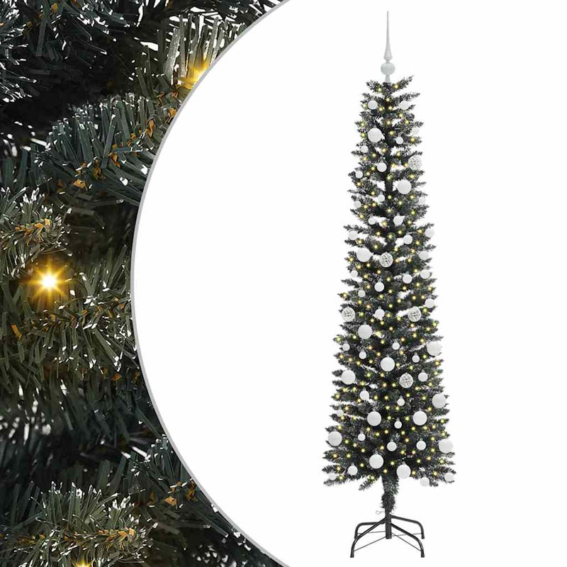 Load image into Gallery viewer, Vidaxl kunstkerstboom met 300 led groen 180 cm pvc en plastic en staal
