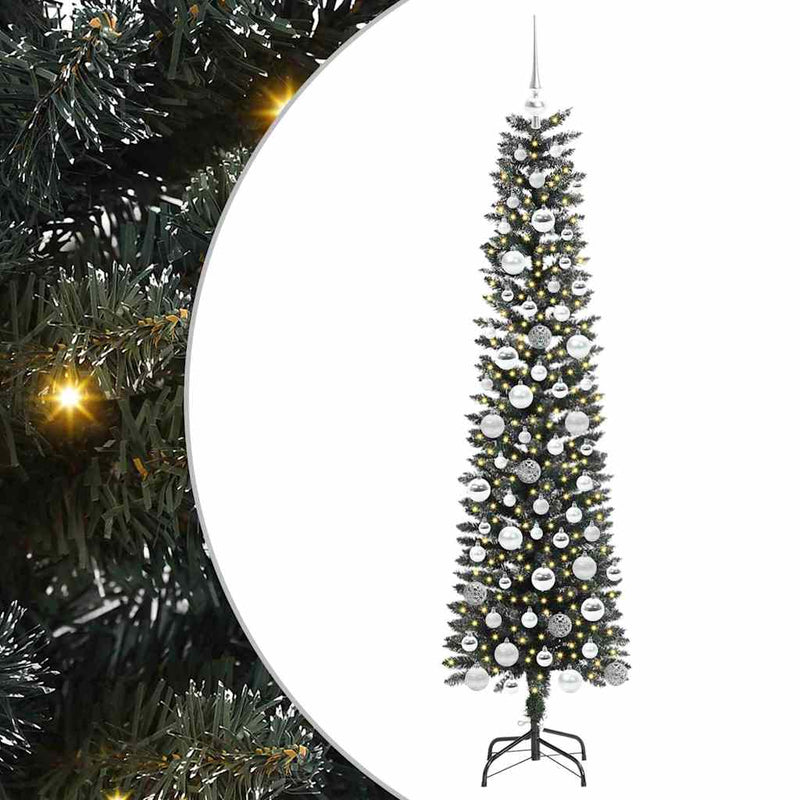 Load image into Gallery viewer, Vidaxl kunstkerstboom met 300 led groen 180 cm pvc en plastic en staal

