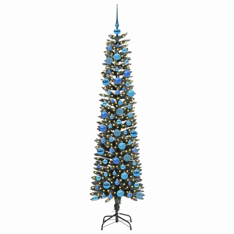 Load image into Gallery viewer, Vidaxl kunstkerstboom met 300 led groen 180 cm pvc en plastic en staal
