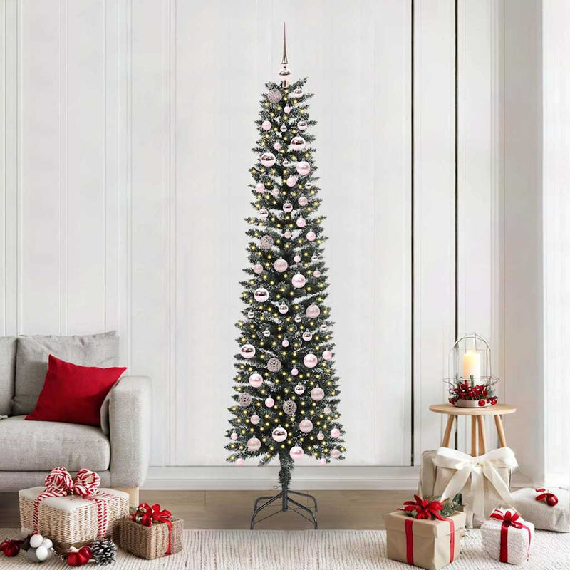 Load image into Gallery viewer, Vidaxl kunstkerstboom met 300 led groen 210 cm pvc en plastic en staal
