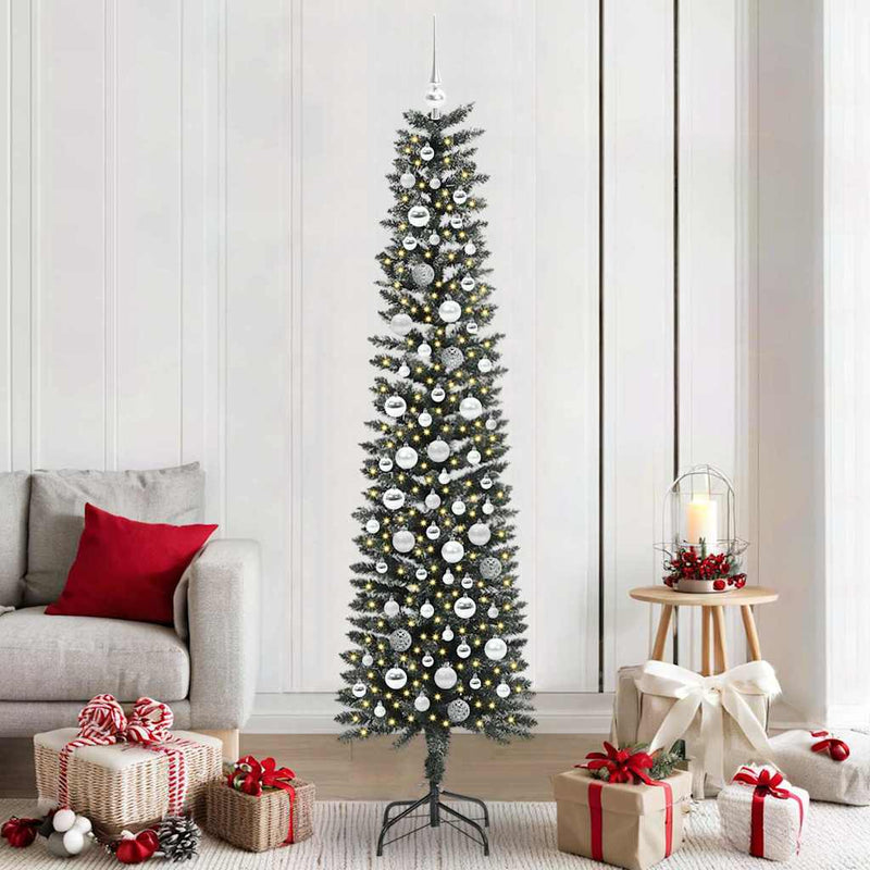 Load image into Gallery viewer, Vidaxl kunstkerstboom met 300 led groen 210 cm pvc en plastic en staal
