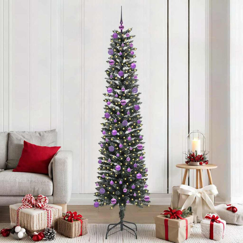 Load image into Gallery viewer, Vidaxl kunstkerstboom met 300 led groen 210 cm pvc en plastic en staal
