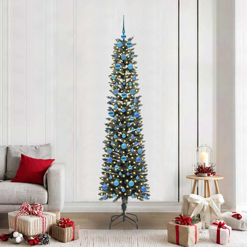 Load image into Gallery viewer, Vidaxl kunstkerstboom met 300 led groen 210 cm pvc en plastic en staal
