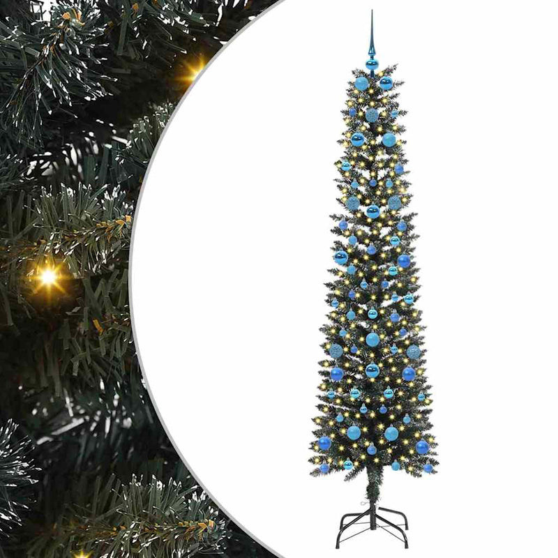 Load image into Gallery viewer, Vidaxl kunstkerstboom met 300 led groen 210 cm pvc en plastic en staal
