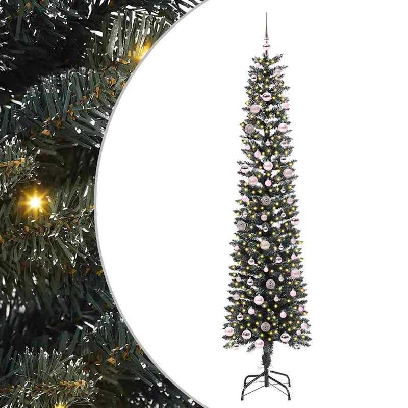 Load image into Gallery viewer, Vidaxl kunstkerstboom met 300 led groen 240 cm pvc en plastic en staal
