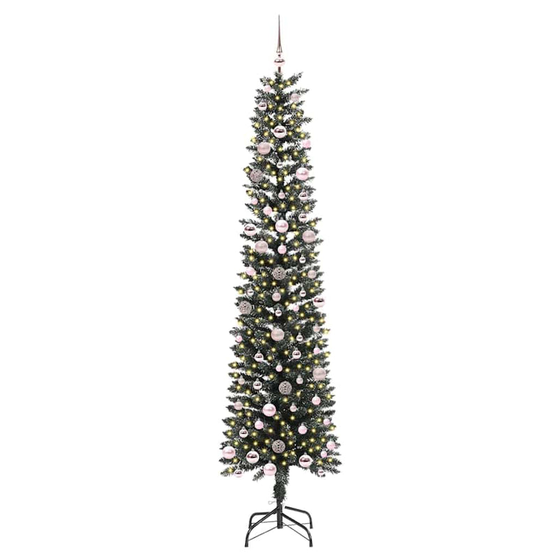 Load image into Gallery viewer, Vidaxl kunstkerstboom met 300 led groen 240 cm pvc en plastic en staal
