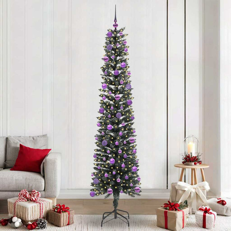 Load image into Gallery viewer, Vidaxl kunstkerstboom met 300 led groen 240 cm pvc en plastic en staal
