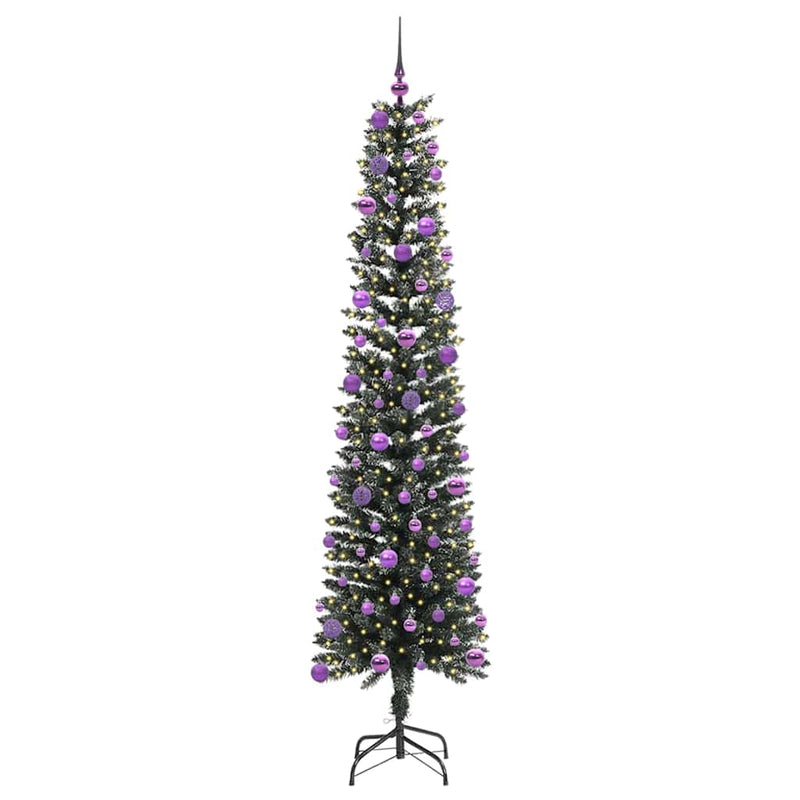 Load image into Gallery viewer, Vidaxl kunstkerstboom met 300 led groen 240 cm pvc en plastic en staal
