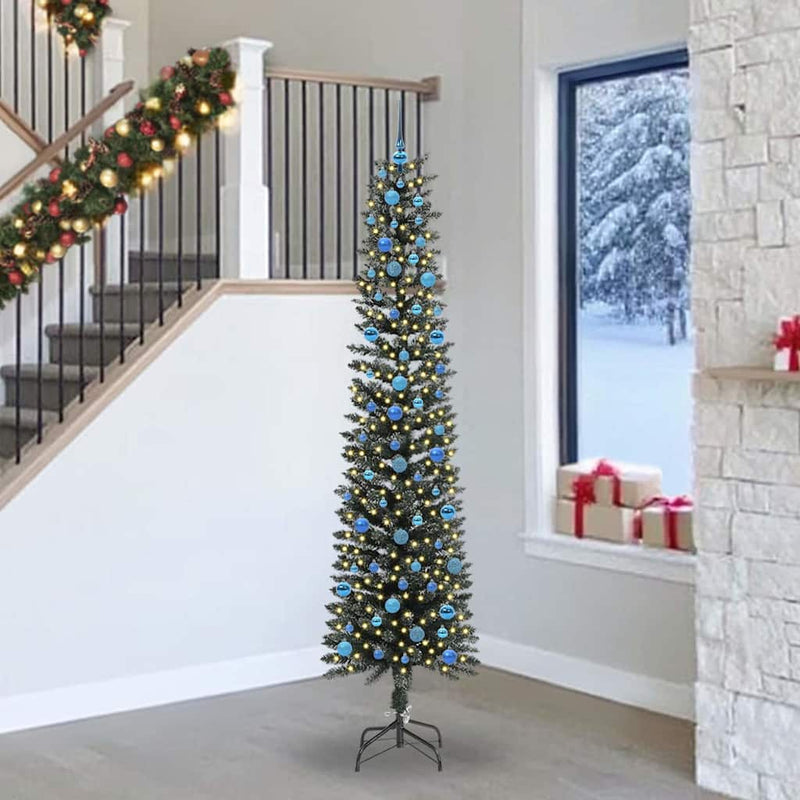 Load image into Gallery viewer, Vidaxl kunstkerstboom met 300 led groen 240 cm pvc en plastic en staal
