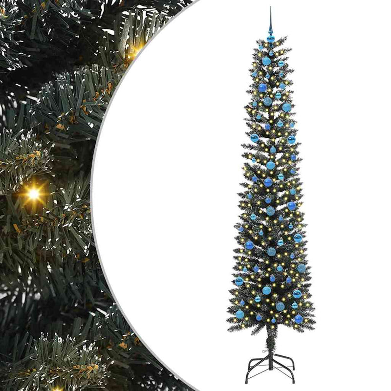 Load image into Gallery viewer, Vidaxl kunstkerstboom met 300 led groen 240 cm pvc en plastic en staal

