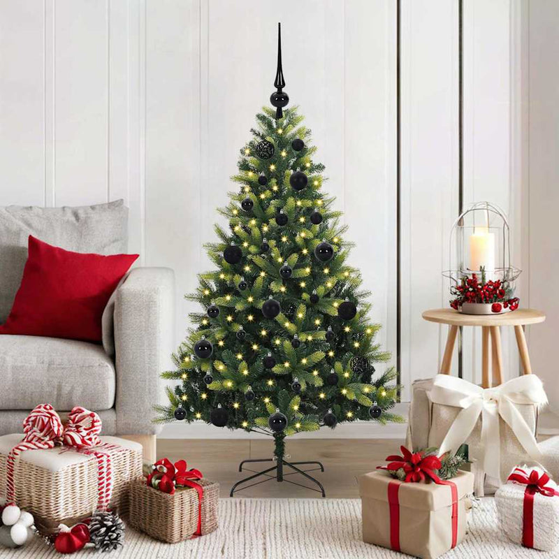 Load image into Gallery viewer, Vidaxl kunstkerstboom met scharnier 150 leds groen 120 cm pvc en pe
