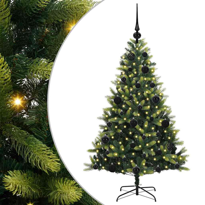 Load image into Gallery viewer, Vidaxl kunstkerstboom met scharnier 150 leds groen 120 cm pvc en pe
