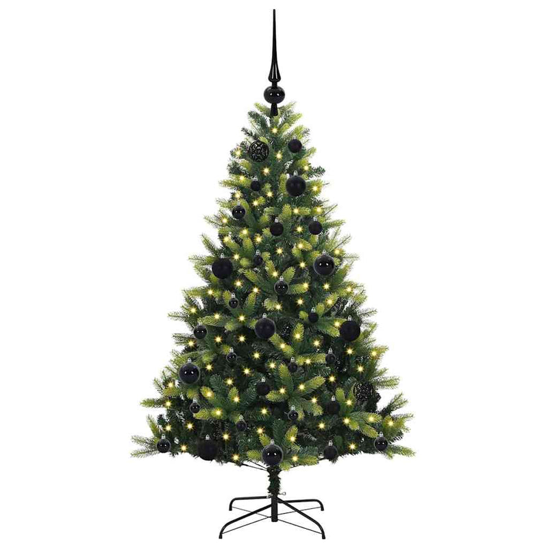 Load image into Gallery viewer, Vidaxl kunstkerstboom met scharnier 150 leds groen 120 cm pvc en pe
