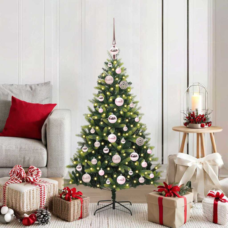 Load image into Gallery viewer, Vidaxl kunstkerstboom met scharnier 150 leds groen 120 cm pvc en pe

