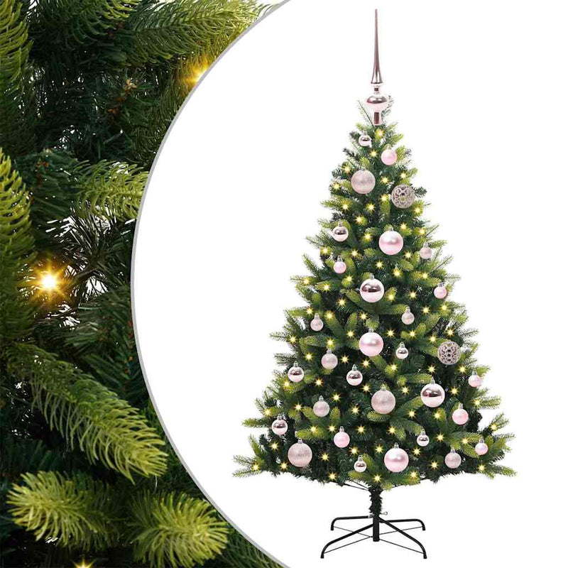 Load image into Gallery viewer, Vidaxl kunstkerstboom met scharnier 150 leds groen 120 cm pvc en pe
