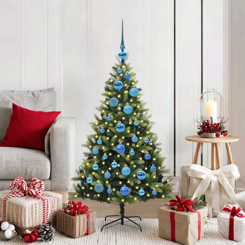 Load image into Gallery viewer, Vidaxl kunstkerstboom met scharnier 150 leds groen 120 cm pvc en pe
