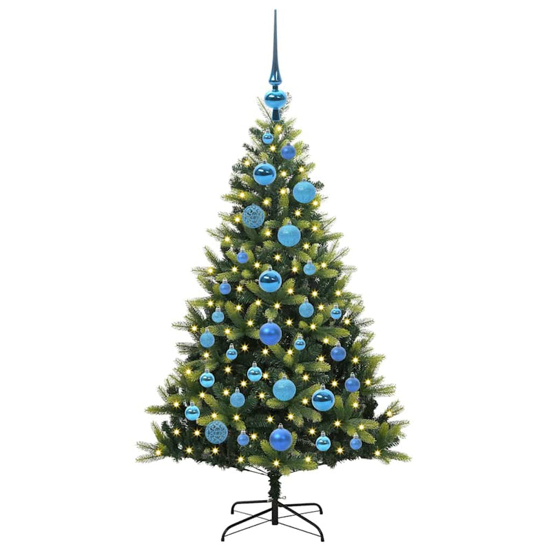 Load image into Gallery viewer, Vidaxl kunstkerstboom met scharnier 150 leds groen 120 cm pvc en pe
