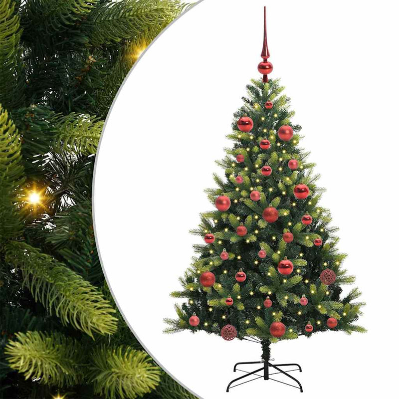 Load image into Gallery viewer, Vidaxl kunstkerstboom met scharnier 150 leds groen 150 cm pvc en pe

