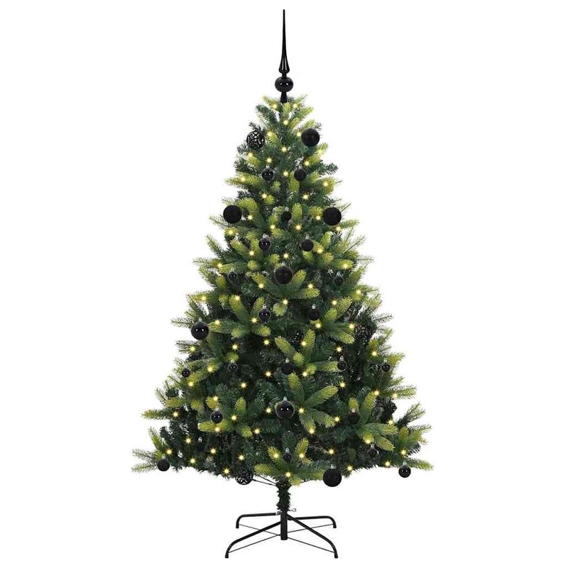 Load image into Gallery viewer, Vidaxl kunstkerstboom met scharnier 150 leds groen 150 cm pvc en pe
