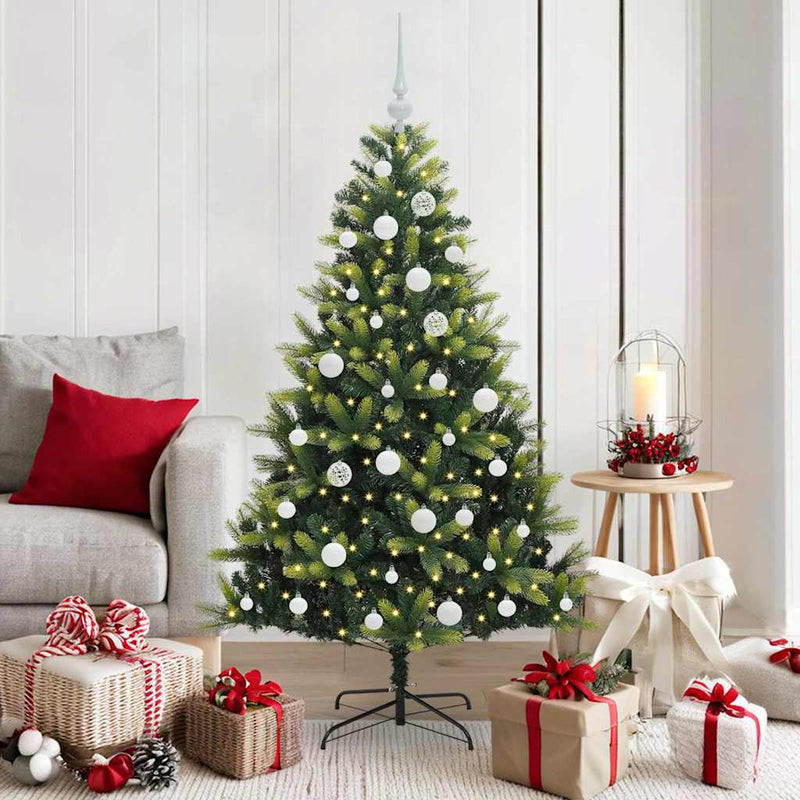 Load image into Gallery viewer, Vidaxl kunstkerstboom met scharnier 150 leds groen 150 cm pvc en pe
